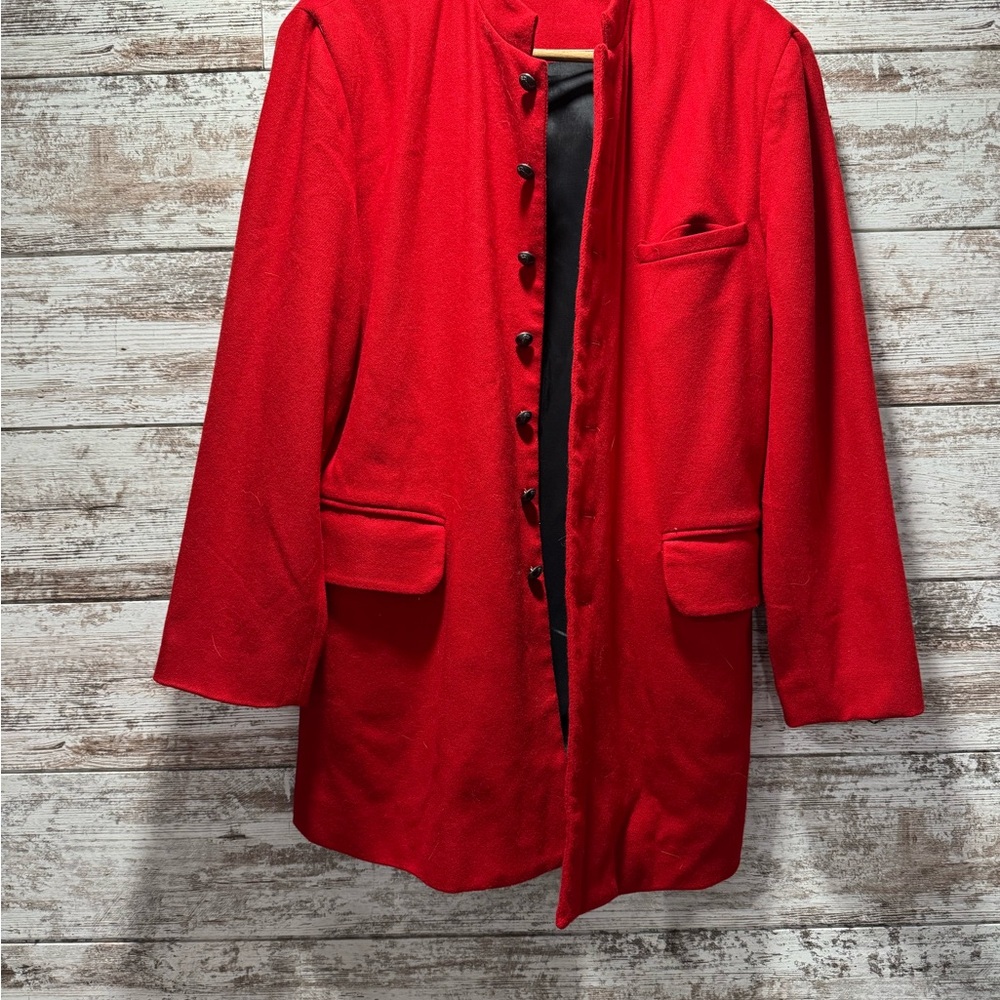 Vintage 100% Wool Black and Red MALE Jacket M